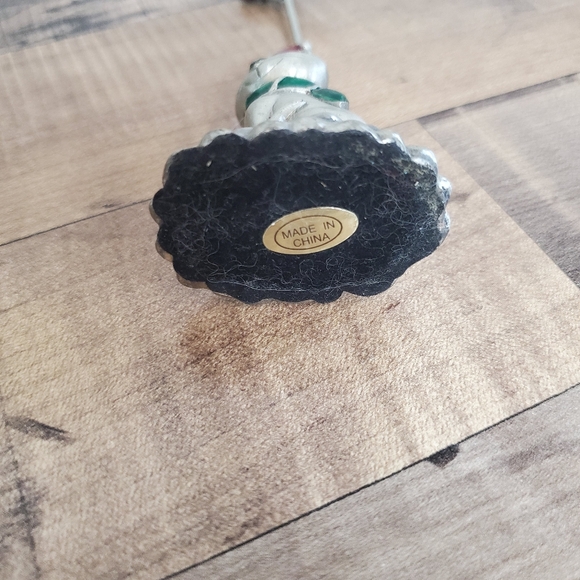 Pewter silver cat kitten place card picture holder Christmas santa cat and fish - Picture 9 of 14